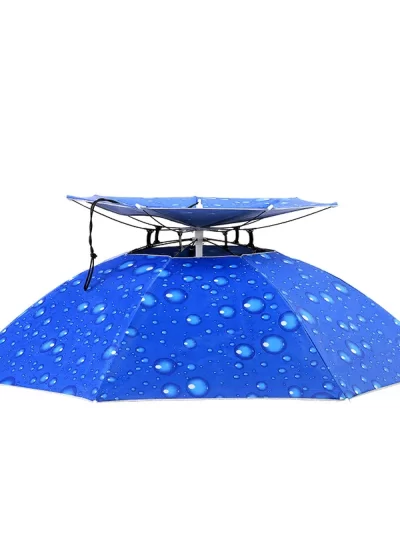 Cap Worn on the - Top Sun- Tea Picking Head-Mounted Folding -Proof Rain Hat Fishing Umbrella
