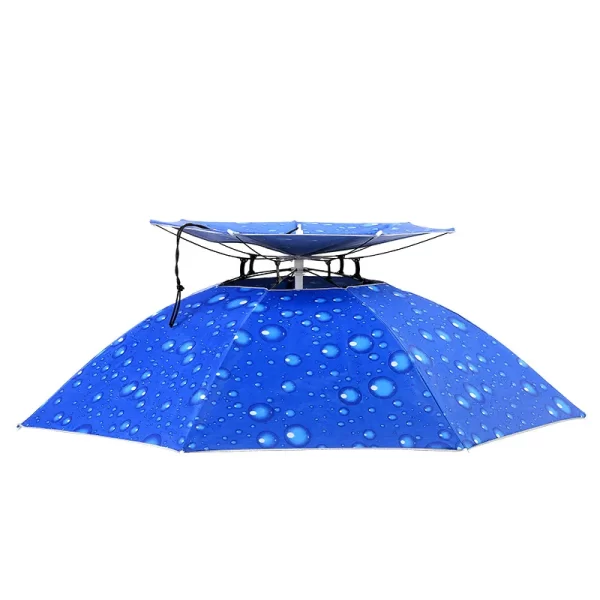 Cap Worn on the - Top Sun- Tea Picking Head-Mounted Folding -Proof Rain Hat Fishing Umbrella