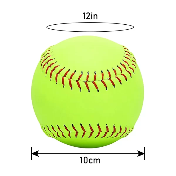 Yellow Sports Practice Softballs Weight Slowpitch Softball 12inch Official Size Lightweight for Games Practice Beginner Teens - Image 3
