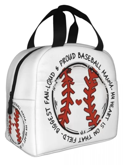 Proud BaseBall Mama Insulated Lunch Bags Cooler Bag Lunch Container High Capacity Tote Lunch Box Food Handbags Beach Picnic