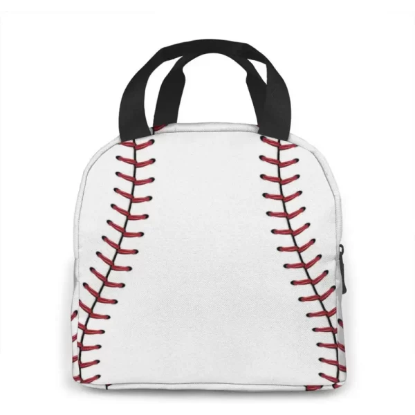 Baseball Lace Sport Insulated Lunch Portable Thermal Cooler Box Reusable Picnic Tote Bento Bag For Men Women Kids Work - Image 4
