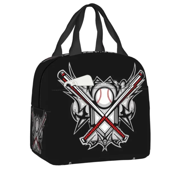 Custom Abstract Baseball Flag Lunch Bag Women Thermal Cooler Insulated Lunch Box for Student School Work Food Picnic Tote Bags - Image 12
