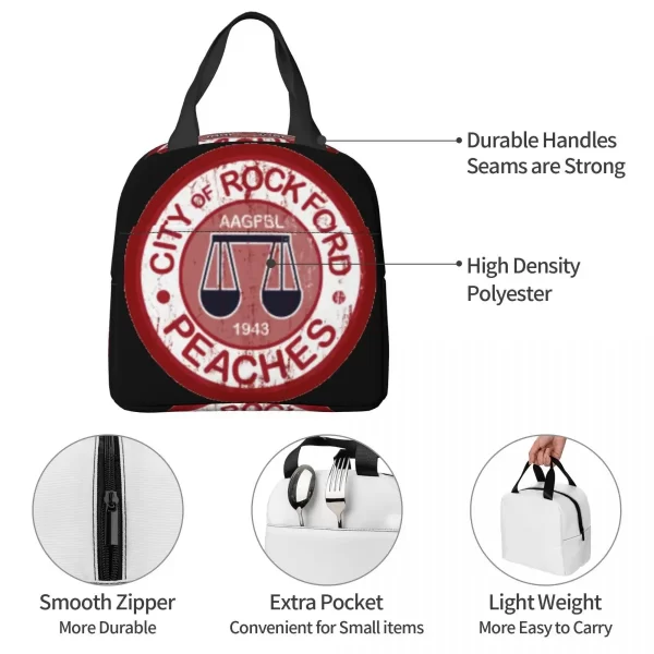 A League Of Their Own Peaches Insulated Lunch Bag Thermal Bag Meal Container Baseball Movie Large Tote Lunch Box Men Work Picnic - Image 5