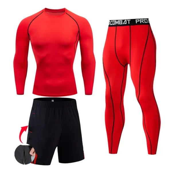 Men's Compression Sportswear Suits Gym Tights Training Clothes Workout Jogging Sports Set Running Rashguard Tracksuit For Men - Image 24