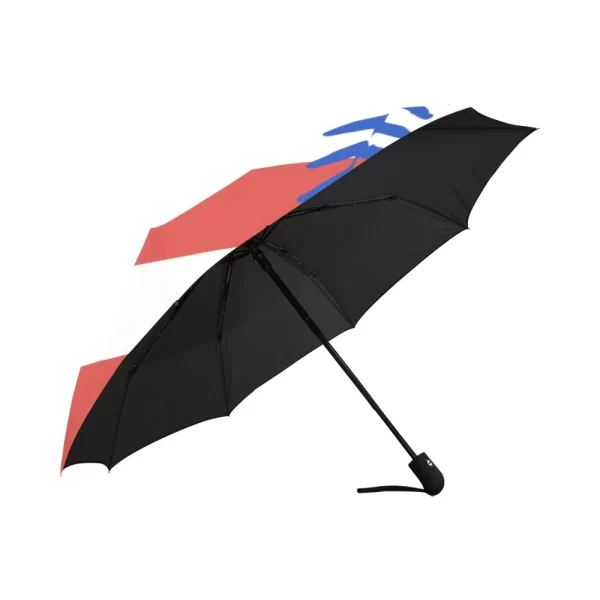 American Flag Baseball Anti-UV Automatic Umbrella Sun Rain Travel Umbrella  Compact UPF 50+ UV Protection - Image 3