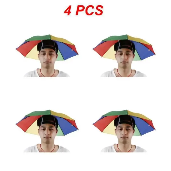 1/2/4PCS Portable Rain Umbrella Hat Army Green Foldable Outdoor Pesca Sun Shade Waterproof Camping Fishing Headwear Beach - Image 6