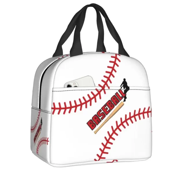 Custom Abstract Baseball Flag Lunch Bag Women Thermal Cooler Insulated Lunch Box for Student School Work Food Picnic Tote Bags - Image 22