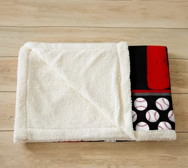 Baseball Printed Throw Blanket American Flag Fleece Blanket Sports Games Bed Blanket for Couch or Bed Baseball Bat - Image 3