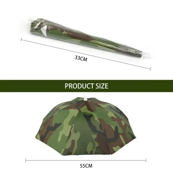 1/2/4PCS Portable Rain Umbrella Hat Army Green Foldable Outdoor Pesca Sun Shade Waterproof Camping Fishing Headwear Beach - Image 10