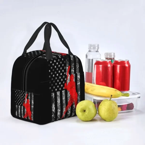 Custom American Baseball Lunch Bag Women Warm Cooler Insulated Lunch Container Box for Kids School Work Picnic Food Tote Bags - Image 5