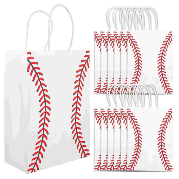 12pcs Sports Themed Paper Bags Handheld Baseball Tote Bag Gift Packaging Bags Party Favor - Image 7