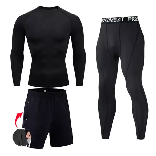 Men's Compression Sportswear Suits Gym Tights Training Clothes Workout Jogging Sports Set Running Rashguard Tracksuit For Men - Image 12