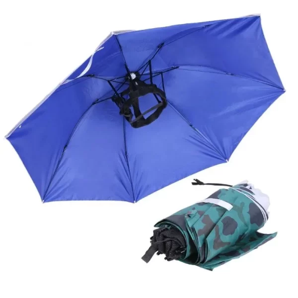 90CM Large Head Umbrella Anti-UV Anti-Rain Outdoor Travel Fishing Umbrella Hat Portable Three-Folding Umbrella Men Women - Image 2