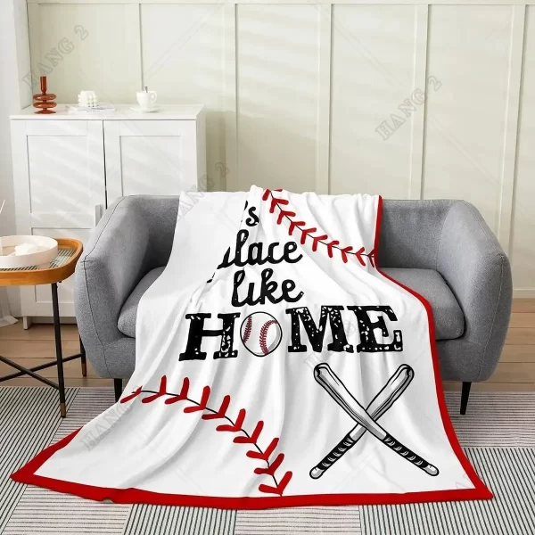 Baseball Throw Blanket Cute Cat Playing Baseball - Image 8
