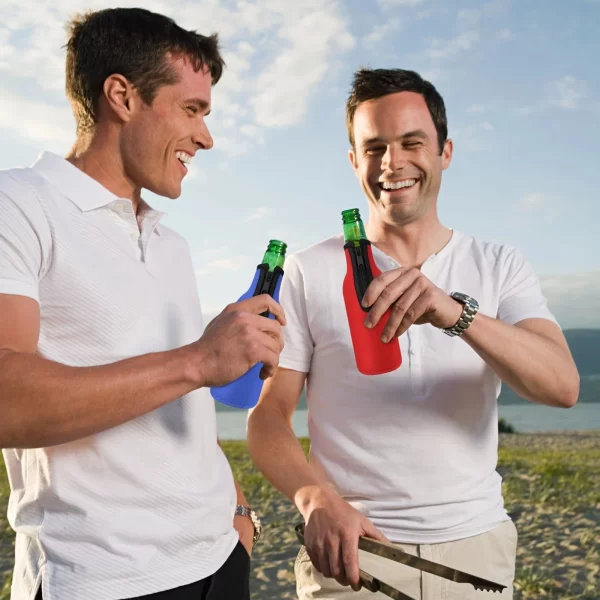 1pcs Beer Bottle Cooler Sleeves with Ring Zipper Collapsible Neoprene Insulators for 12oz 330ml Bottles Party Drink - Image 2