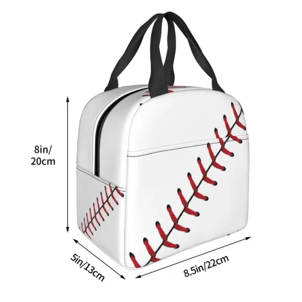 Softball Baseball Lace Lunch Box Thermal Cooler Food Insulated Lunch Bag for Kids School Children Portable Picnic Tote Bags - Image 3