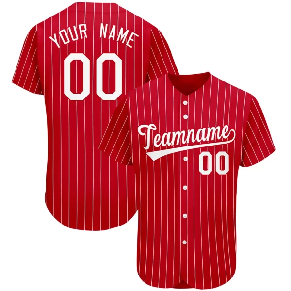 Pin Stripe Black Customizable Baseball Jersey - Image 16