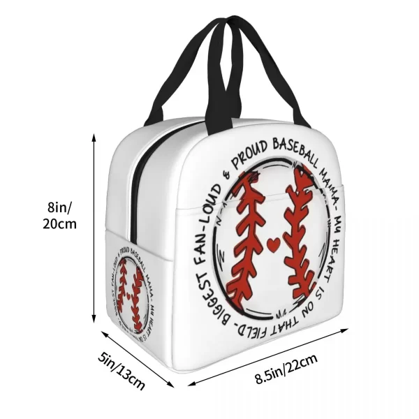 Proud BaseBall Mama Insulated Lunch Bags Cooler Bag Lunch Container High Capacity Tote Lunch Box Food Handbags Beach Picnic - Image 4