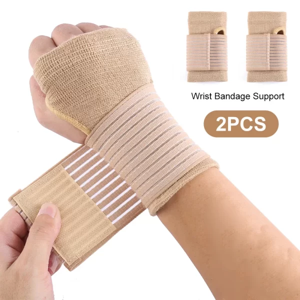 2pcs Elastic Bandage Wrist Guard Support Arthritis Gloves Sprain Band Wrist Protector Hand Brace Elastic Sports Safety Wristband - Image 8