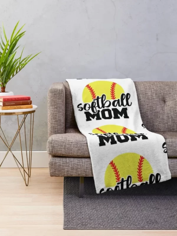 Softball Mom Sports Mom Throw Blanket Soft Blanket - Image 2