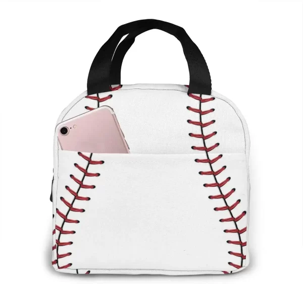 Baseball Lace Sport Insulated Lunch Portable Thermal Cooler Box Reusable Picnic Tote Bento Bag For Men Women Kids Work - Image 7