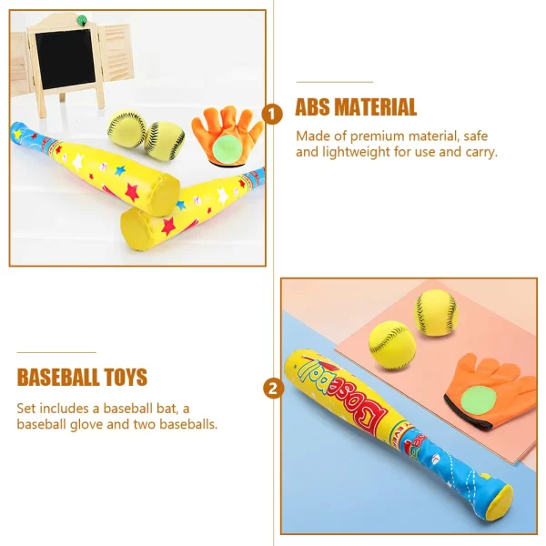 1 Set/4 Pcs Baseball Bat Kids Baseball Bat Kit Indoor Training Equipment T-Ball Bats - Image 4