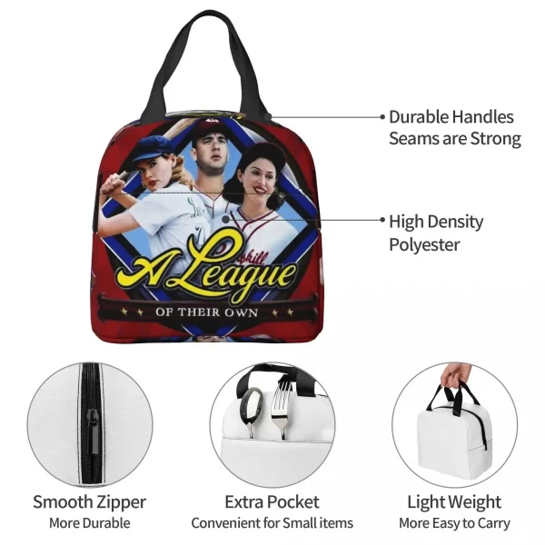 A League Of Their Own Baseball Insulated Lunch Bag Thermal Bag Reusable High Capacity Tote Lunch Box Men Women School Travel - Image 5