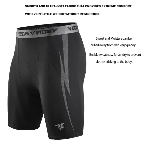 Veidoorn Compression Shorts Men Underwear Spandex Runnining Workout Athletic Leggings Sports Active Shorts - Image 4