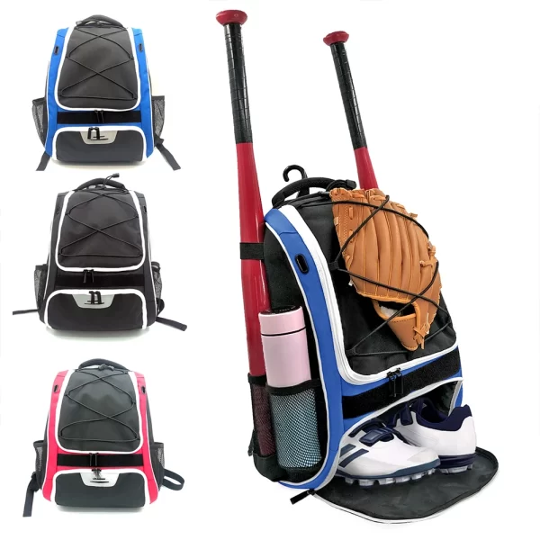 20-35L Baseball Bag T-Ball Softball Equipment Bag Gear Large Main Compartment For Helmet Accessories Separate Shoes Compartment - Image 2
