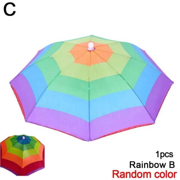 Portable Rain Umbrella Hat Foldable Outdoor Fishing Sunshade Waterproof Camping Headwear Beach Head Hats Fishing Hat 50/55/69CM - Image 9