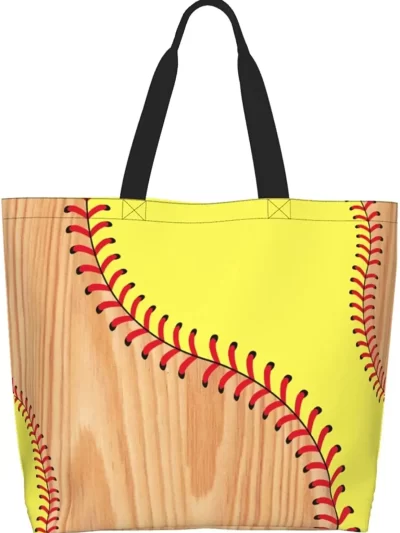 Baseball White Baseball Tote Bag For Women Men Baseball Large Tote Bag