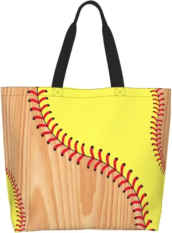 Baseball White Baseball Tote Bag For Women Men Baseball Large Tote Bag