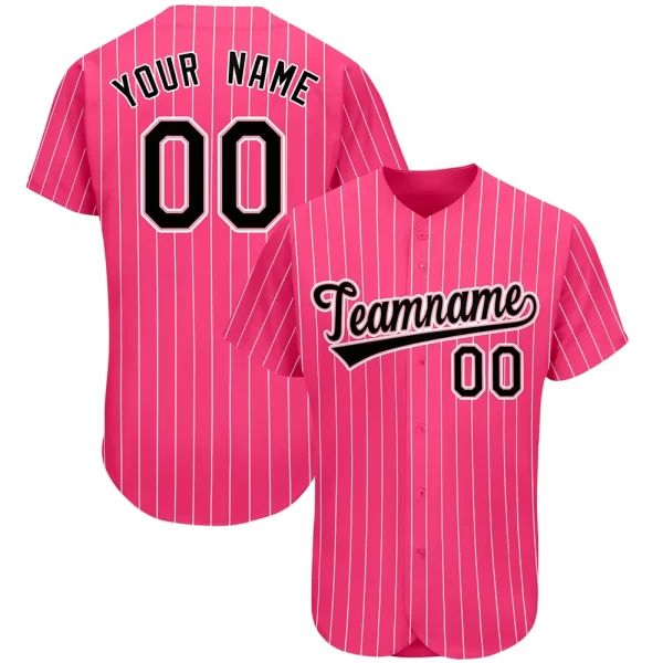 Pin Stripe Black Customizable Baseball Jersey - Image 10