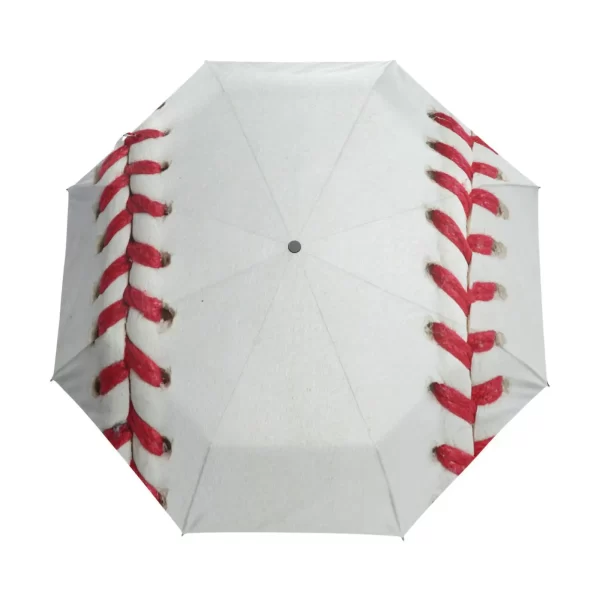 Sport Ball Red Stitching Baseball Travel Folding Umbrella Male Black Coating Anti-UV Women's Automatic Rain Umbrella Parasol