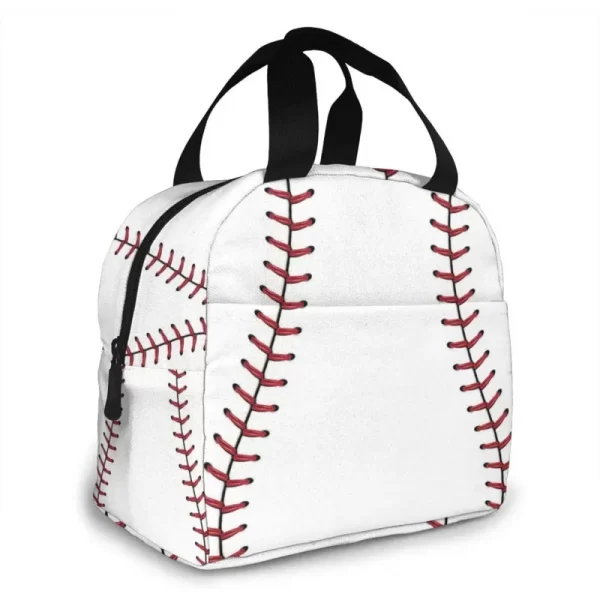 Baseball Lace Sport Insulated Lunch Portable Thermal Cooler Box Reusable Picnic Tote Bento Bag For Men Women Kids Work - Image 2