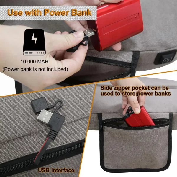 Heated Chair Cushion Heating Pad Stadium Seat Cushion Foldable Bleacher Outdoor Sports Offices Traveling Home Camping Fishing - Image 9