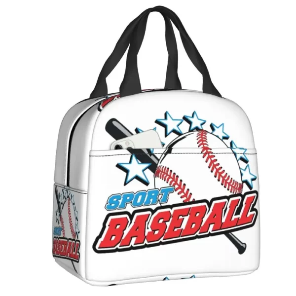 Custom American Baseball Lunch Bag Women Warm Cooler Insulated Lunch Container Box for Kids School Work Picnic Food Tote Bags - Image 13