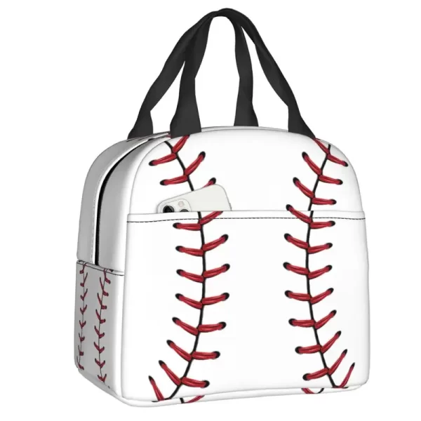 Custom Abstract Baseball Flag Lunch Bag Women Thermal Cooler Insulated Lunch Box for Student School Work Food Picnic Tote Bags - Image 18