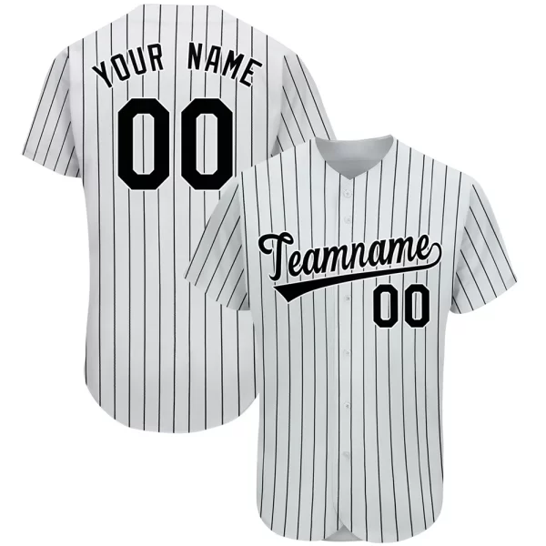 Pin Stripe Black Customizable Baseball Jersey