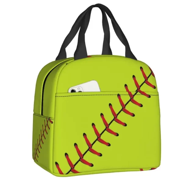 Custom Abstract Baseball Flag Lunch Bag Women Thermal Cooler Insulated Lunch Box for Student School Work Food Picnic Tote Bags - Image 7