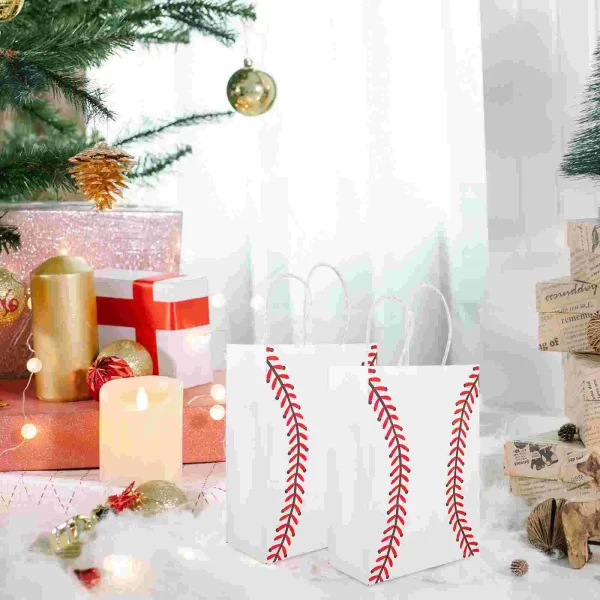 12pcs Sports Themed Paper Bags Handheld Baseball Tote Bag Gift Packaging Bags Party Favor - Image 3