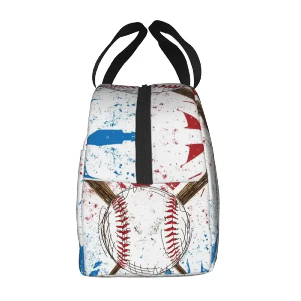 Custom Abstract Baseball Flag Lunch Bag Women Thermal Cooler Insulated Lunch Box for Student School Work Food Picnic Tote Bags - Image 2