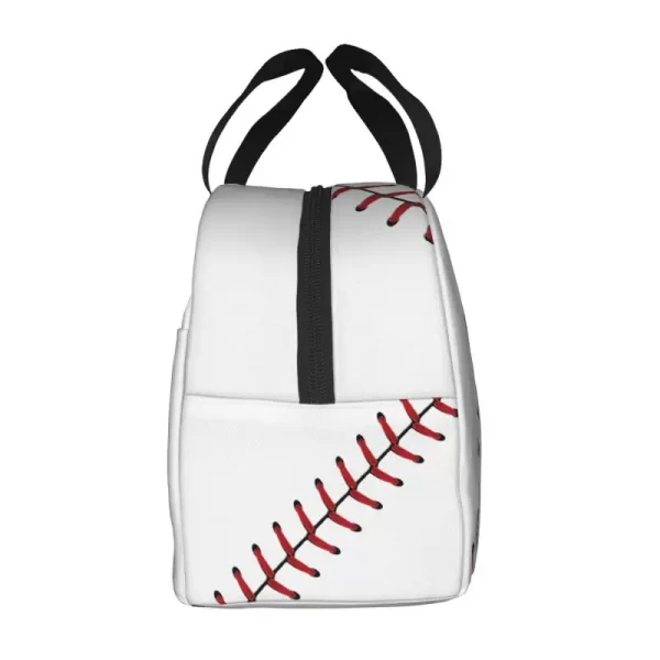 Softball Baseball Lace Lunch Box Thermal Cooler Food Insulated Lunch Bag for Kids School Children Portable Picnic Tote Bags - Image 2