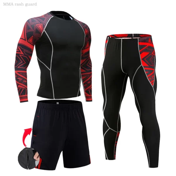 Men's Compression Sportswear Suits Gym Tights Training Clothes Workout Jogging Sports Set Running Rashguard Tracksuit For Men - Image 20