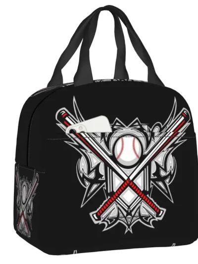 Baseball Ball Sport Insulated Lunch Bag for Outdoor Picnic Portable Thermal Cooler Lunch Box Women Food Container Tote Bags