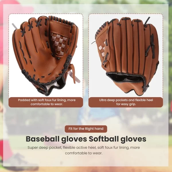 Baseball Glove Softball Right Hand For Adult Train - Image 3