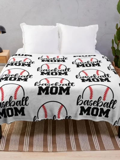 Baseball Mom Sports Mom Throw Blanket Retro Blankets
