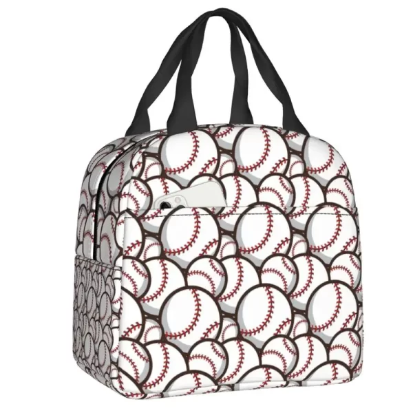 Custom Abstract Baseball Flag Lunch Bag Women Thermal Cooler Insulated Lunch Box for Student School Work Food Picnic Tote Bags - Image 14