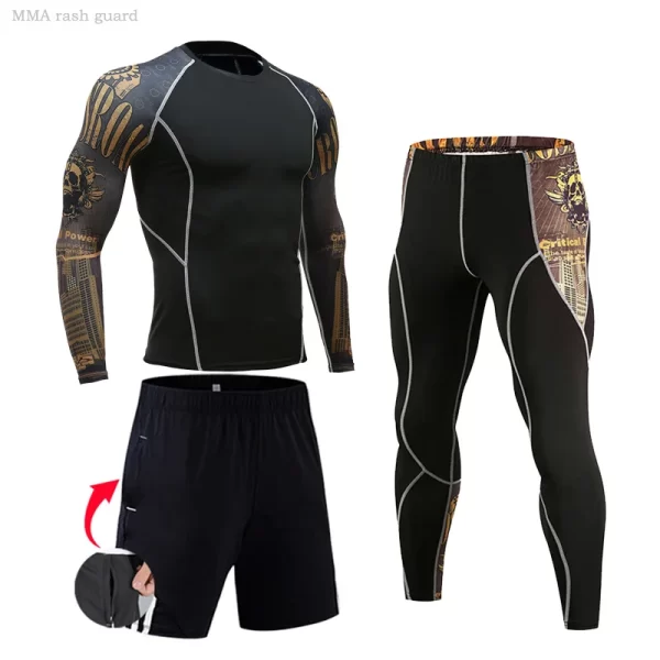 Men's Compression Sportswear Suits Gym Tights Training Clothes Workout Jogging Sports Set Running Rashguard Tracksuit For Men - Image 19