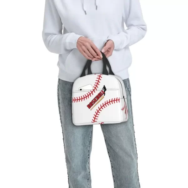 Baseball Sport Pattern Lunch Bag Leakproof Thermal Cooler Insulated Lunch Box For Women Kids Work Picnic Travel Food Tote Bags - Image 6